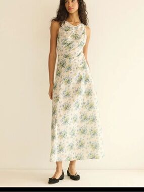 den haleigh floral cotton maxi dress DEn Haleigh Floral Cotton Maxi Dress In Painted Bouquet - 50% Off